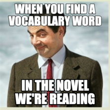 Picture: When you find a vocabulary word in the novel we're reading